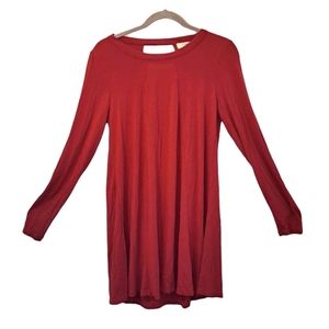 Umgee Red Lightweight Open Back Tunic Oversized Size Small